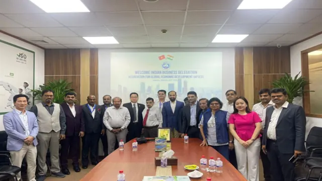 AFGED delegation and host representatives gathered in a conference room